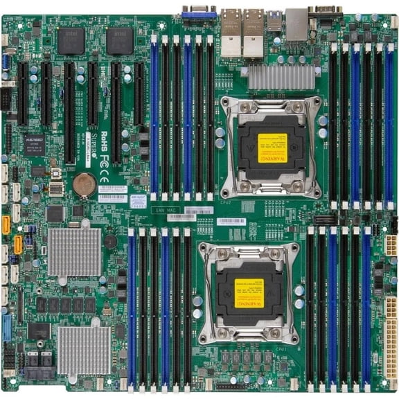 *NEW* Supermicro X10DRC-LN4 Motherboard - Dual socket R3 (LGA 2011) - Intel C612 chipset - E.E. ATX - DDR4 2400 10 x SATA3 (6Gbps) 8 xSAS3 (12Gbps)