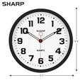 thumbnail image 4 of Sharp Matte Black Wall Clock 12" Non-Ticking Modern Style Quartz Analog Display Battery Operated, 4 of 6