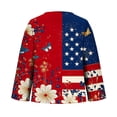 thumbnail image 5 of Womens Patriotic Linen Shirts Long Sleeve Button Down Floral Shirt Tops Loose Holiday July 6th Outfits Wine, S, 5 of 6
