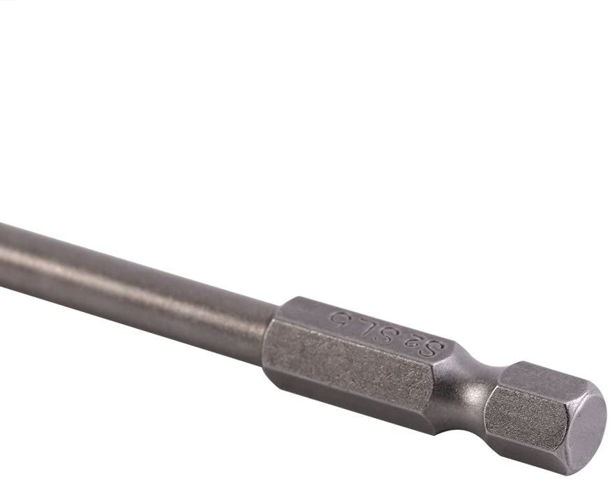 4Pcs 100mm Alloy Steel 1/4 "Hex Shank 3-6mm Magnetic Slotted Screwdrivers Bit