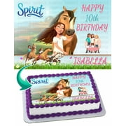Spirit Riding Free Edible Cake Image Topper Personalized Picture 1/4 Sheet (8"x10.5")