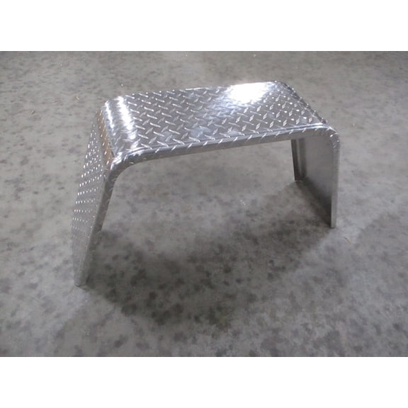 Single (1) Square Aluminum Tread Plate Cargo Trailer Fender 34"L  17.25"H  10"W