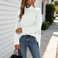 thumbnail image 6 of QINGFSAP Womens Turtleneck Top Long Sleeve Side Split Pullover Shirt Casual Loose Fit Fall Winter Blouse, 6 of 7