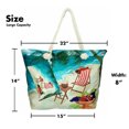 thumbnail image 3 of Flaskamite XL Beach Bag Tote with Zipper Closure, Extra Pouch and Rope Handles, Picnic on the Beach, 3 of 7