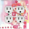 thumbnail image 1 of Metal Light Switch Wall Plate Outlet Cover (Love Ornament Heart Balloons Pink - Double Duplex), 1 of 2