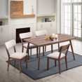 thumbnail image 3 of Costway Mid Century Dining Table Rectangular Top Wood Legs Kitchen Dining Furniture, 3 of 6
