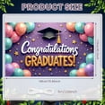 thumbnail image 2 of Colorful Balloons Graduation Banner Gold Stars Graduate Backdrop Purple Background Tassel Detail Grad Ceremony Background for Graduation Party College Graduation High School Ceremony, 2 of 5