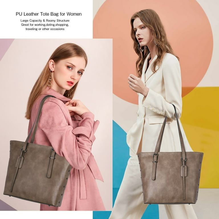 Tote store Bag for Women PU Leather Tote Bag Crossbody Handbag for Travel/Work