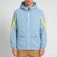 thumbnail image 3 of GUZOM Mens Hooded Windbreaker Jacket Lightweight Water Resistant Sun Protection Active Outdoor Travel Blue,Size L, 3 of 4