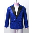 thumbnail image 2 of zdhoor Veste à Paillettes pour Garçons Enfants Blazer de Mariage Bleu 14, 2 of 7