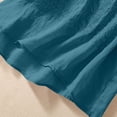 thumbnail image 4 of Craaazy Women Casual Loose Fit Blouse, Solid Color Short Sleeve Cotton Linen Top, Comfy Round Neck Embroidered Tunic for Daily Wear Gifts, 4 of 9