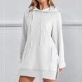 thumbnail image 2 of SRZYMJ Oversized Hoodie Dress Womens Casual Long Sleeve Split Hem Drawstring Sweatshirt Pullover with Pocket, 2 of 5