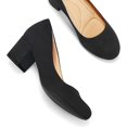thumbnail image 4 of Bocca Women's Low Heel Pumps Black Chunky Block Dress Shoes 9M, 4 of 6