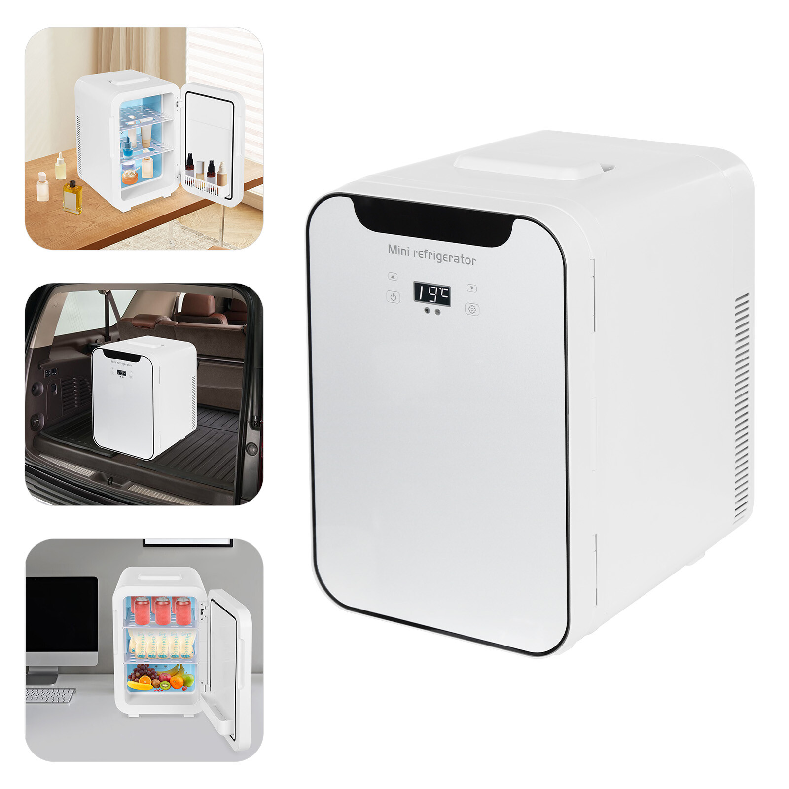20L Multifunctional Mini Fridge Semiconductor Refrigeration Fridge Countertop 10.71*13.58* 16.61inch for Home, Bedroom, Living Room