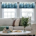 thumbnail image 4 of Blue Gold Kitchen Curtains Abstract Art Valances for Windows Blackout Window Treatment Valances Rod Pocket Curtain Valance for Bathroom Bedroom Living Room Cafe,52 X 18 Inch,2 Panel, 4 of 6