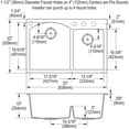 thumbnail image 4 of Elkay Quartz Classic 33" x 22" x 10", Offset 60/40 Double Bowl Drop-in Sink with Aqua Divide, Mocha, 4 of 7
