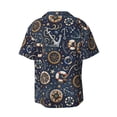 thumbnail image 6 of Lsque Nautical print Men's Cuban Collar Short Sleeve Shirt Summer Beachwear Casual Button Down Fashionable Vacation Leisure Shirt-X-Large, 6 of 7