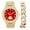 Gold Bright Red, variant on Bigger is Better Oversized or Baguette Diamonds for The Luxurious Blinged Out Oblong Metal Mens Watch w/Cuban Bracelet- ST10316CE Cuban (ST10235VO Silver Emerald Green)