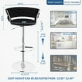 thumbnail image 4 of Baxluxe Velvet Bar Stools Set of 2, 360 Degree Swivel Bar Chairs with Footrest & Backrest, Adjustable Counter Height Barstool Dining Chairs, High Stool Pub Chairs for Kitchen Island, Black, 4 of 7
