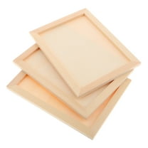 FRCOLOR 3pcs DIY Clay Photo Frames for Kids Wooden Picture Frame Craft Kit Unpainted Wood Art Display for Bedroom and Kitchen Decor