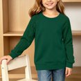 thumbnail image 4 of OGLCCG Girls' Sweaters Cable Knit Long Sleeve Pullover Sweater Casual Kids Fall Winter Crew Neck Jumper Top(Green,14-15 Years), 4 of 7