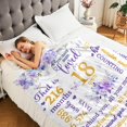 thumbnail image 3 of LHSHID 18th Birthday Blanket Gifts 18 Years Old Purple Floral Gift for Girls 18th Birthday Decorations for Daughter Friends 18th Bithday Soft Throw Blanket 40"x50", 3 of 6