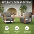 thumbnail image 3 of Unnifurnzi 7 Pieces Outdoor Furniture-All Weather Wicker Outdoor Swivel Chair with Patio Couch Patio Conversation Sets for Garden Backyard Balcony Poolside-Brown/Gray, 3 of 7
