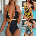 thumbnail image 5 of Femmes d'Été Maillots de Bain une Pièce Creux Patchwork Maillots de Plage Sans Manches, 5 of 5
