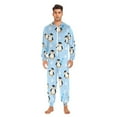thumbnail image 5 of Adult Christmas Onesie Winter Snowflake Penguin Pattern Zipper One-Piece Pajamas Unisex with Pockets, 5 of 6
