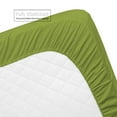 thumbnail image 2 of Hearth & Harbor 3 Piece Toddler Bed Sheet Set - Silky Soft Solid Microfiber Crib Sheets, Hypoallergenic, Cool & Breathable - Includes Fitted Sheet 28"x52", Flat Sheet 45"x60" and 14”x19” Pillowcase - Calla Green, 2 of 3