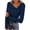 Blue, variant on Womens V Neck Long Sleeve Top Beige Stretchy Basic Slim Fit Crossover Blouse,Size M