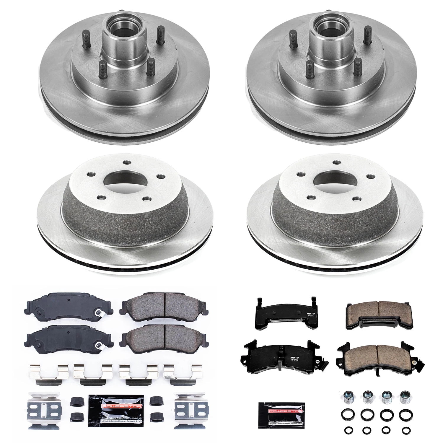 PowerStop Front and Rear Z23 Evolution Sport Carbon-Fiber Ceramic Brake Pad and Drilled & Slotted Rotor Kit Fits: CHEVROLET GMC Select Models K8437