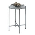 thumbnail image 2 of Convenience Concepts Gold Coast Faux Marble Round End Table- Silver Metal Frame, 2 of 5