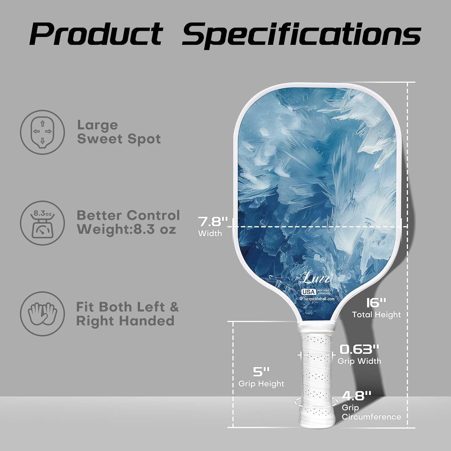 LUZZ Carbon Fiber Pickleball Paddle Set of 2 with 4 Balls and Carry Bag, USAPA Approved, T707 Pickle Ball Rackets for All Skill Level