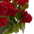 thumbnail image 3 of Nearly Natural Red Geranium Artificial Bush, UV Resistant, Set of 3, 3 of 4