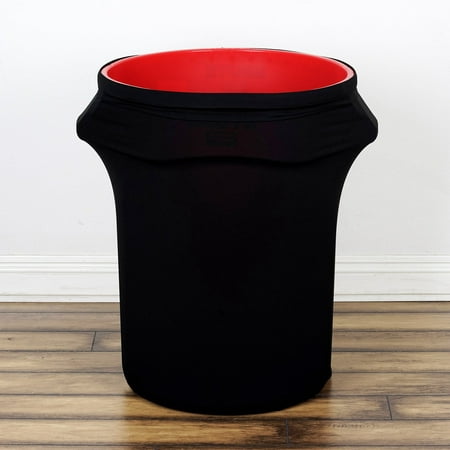 Efavormart New 24-40 Gallons Commercial grade Black Stretch Spandex Round Waste Trash Bin Container Cover