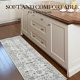 thumbnail image 3 of FairOnly 2'x6' Grey Washable Runner Rugs for Hallway Oriental Floral Non Slip Soft Runner Rugs for Entryway Kitchen Laundry Rugs, 3 of 7