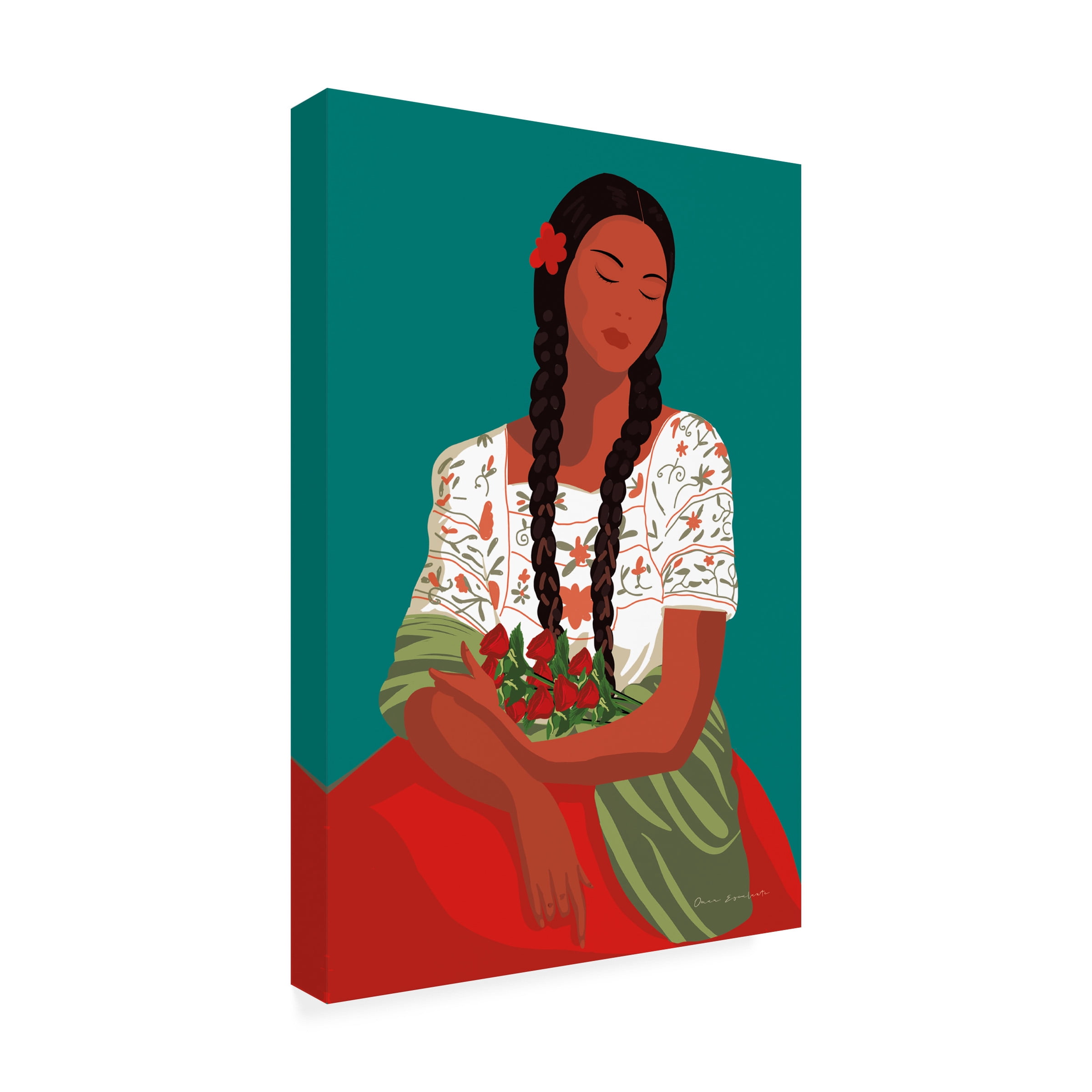 Omar Escalante 'Mexican Woman I' Canvas Art