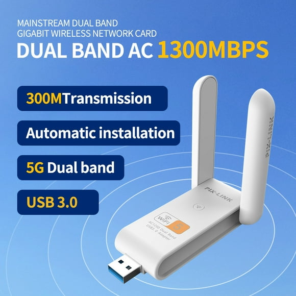 PIX-LINK UAC15 Wifi Adapter 1200M AC Dual-band Wireless Network 1200Mbps USB3.0 Adapter Card USB WiFi Adapter Dongle 5GHz&2.4GHz UAC15-W