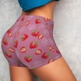 thumbnail image 4 of Susaid Cute Strawberry Print Intensify Workout Shorts for Women Seamless Scrunch Short Gym Yoga Running Sport Active Exercise Fitness Shorts-Small, 4 of 8