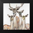 thumbnail image 2 of Atelier B Art Studio 12x12 Black Modern Framed Museum Art Print Titled - Group of Abstract Deers, 2 of 5