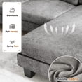 thumbnail image 5 of Homall 105" Modern U-Shape 6 Seat Sectional Sofa, Chenille Fabric Modular Couch, Oversized Sofa with Chaise for Living Room,Light Gray, 5 of 9
