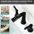 thumbnail image 4 of PARLOS Widespread 2-handle Waterfall Bathroom Faucet with Drain Assembly, 4 of 7