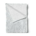 thumbnail image 2 of Grey and White Soft Flannel Fleece Throw Blanket, Doodle Style Botanical Leaves Pattern Shabby Ornamental, Cozy Plush for Indoor and Outdoor Use, 70" x 90", Grey White, by Ambesonne, 2 of 5