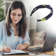 thumbnail image 6 of Unique Bargains 1 Pc Grace Pineapple Pattern Wide Cross Knot Headbands for Women Navy Blue, 6 of 6