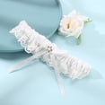 thumbnail image 4 of Exquisite Satin Ribbon Bridal Garter Body Chain with Sparkling Gemstone Design Elegant Ivory Lace for Wedding Accessories, 4 of 8