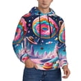 thumbnail image 2 of Rateoe Colorful Donut Pattern Mens Hoodie, Pullover Hooded Sweatshirt, Kangaroo Pocket Hoodie Ideal for Daily Wear, Travel and Home-3X-Large, 2 of 7