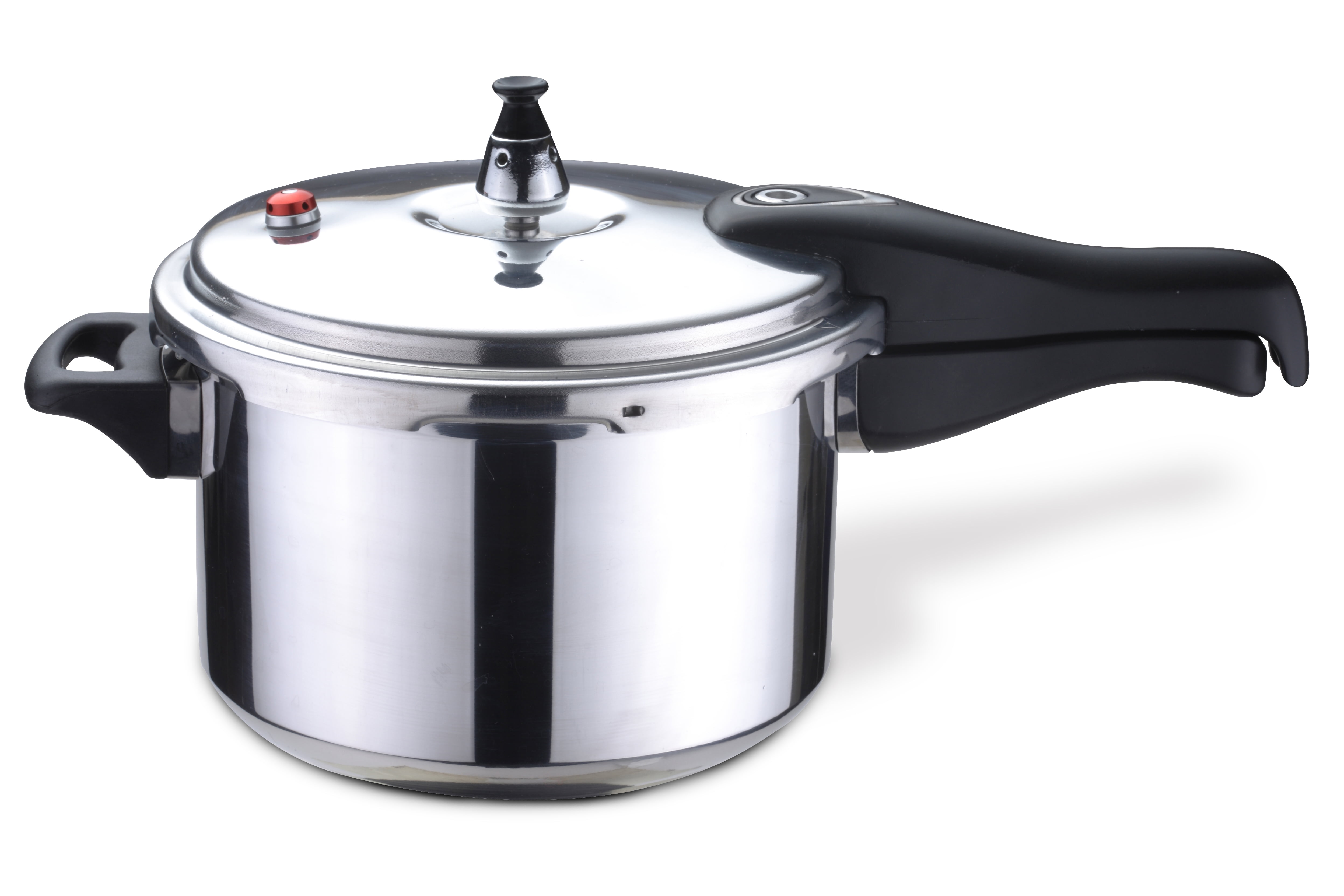 Bene Casa 6Quart capacity aluminum pressure cooker, polished aluminum finish, stove top