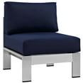 thumbnail image 6 of Modway Shore 7 Piece Outdoor Patio Sectional Sofa Set in Silver Navy, 6 of 7