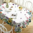 thumbnail image 3 of Oval Spring Summer Tablecloth 60 x 102 inches, Spring Floral Watercolor Table Cloth, Waterproof Wrinkle Resistant Tablecloth, Spring Summer Decoration for Holiday Kitchen Dining Room, 3 of 6
